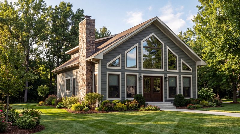 The Timberview at The Gilquist Hay-field, Port Townsend — cottage exterior in Smoky Green